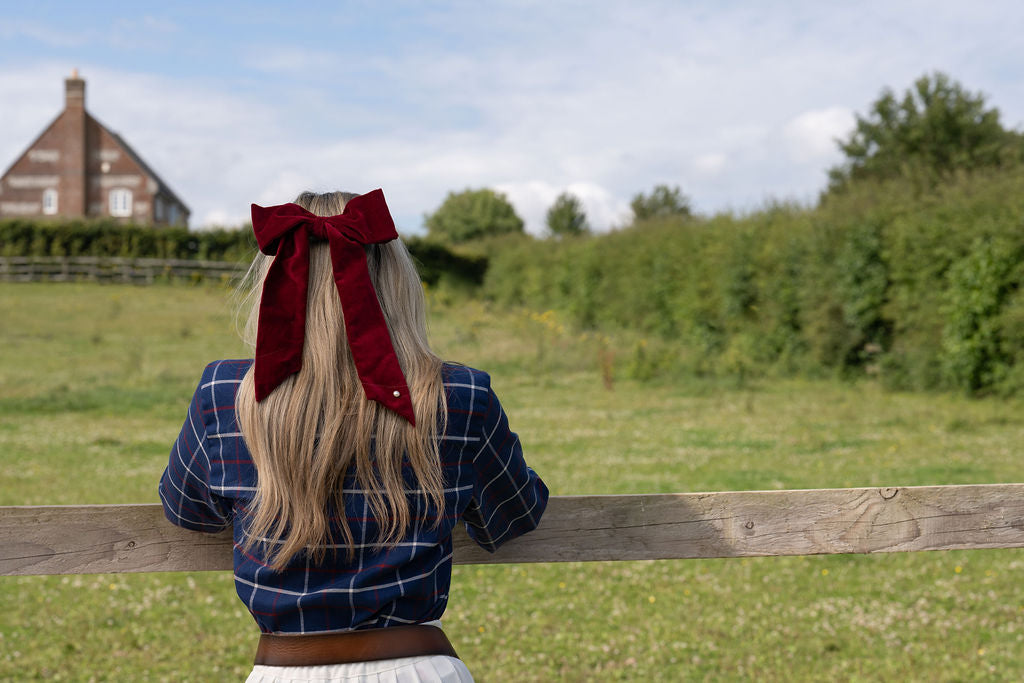 Burgundy Velvet Eldon Hair Bow