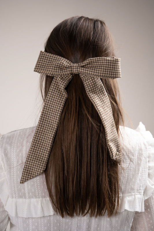 Houndstooth Tweed Eldon Hair Bow