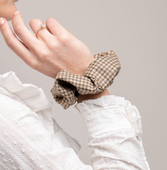 Houndstooth Tweed Somerley Scrunchie