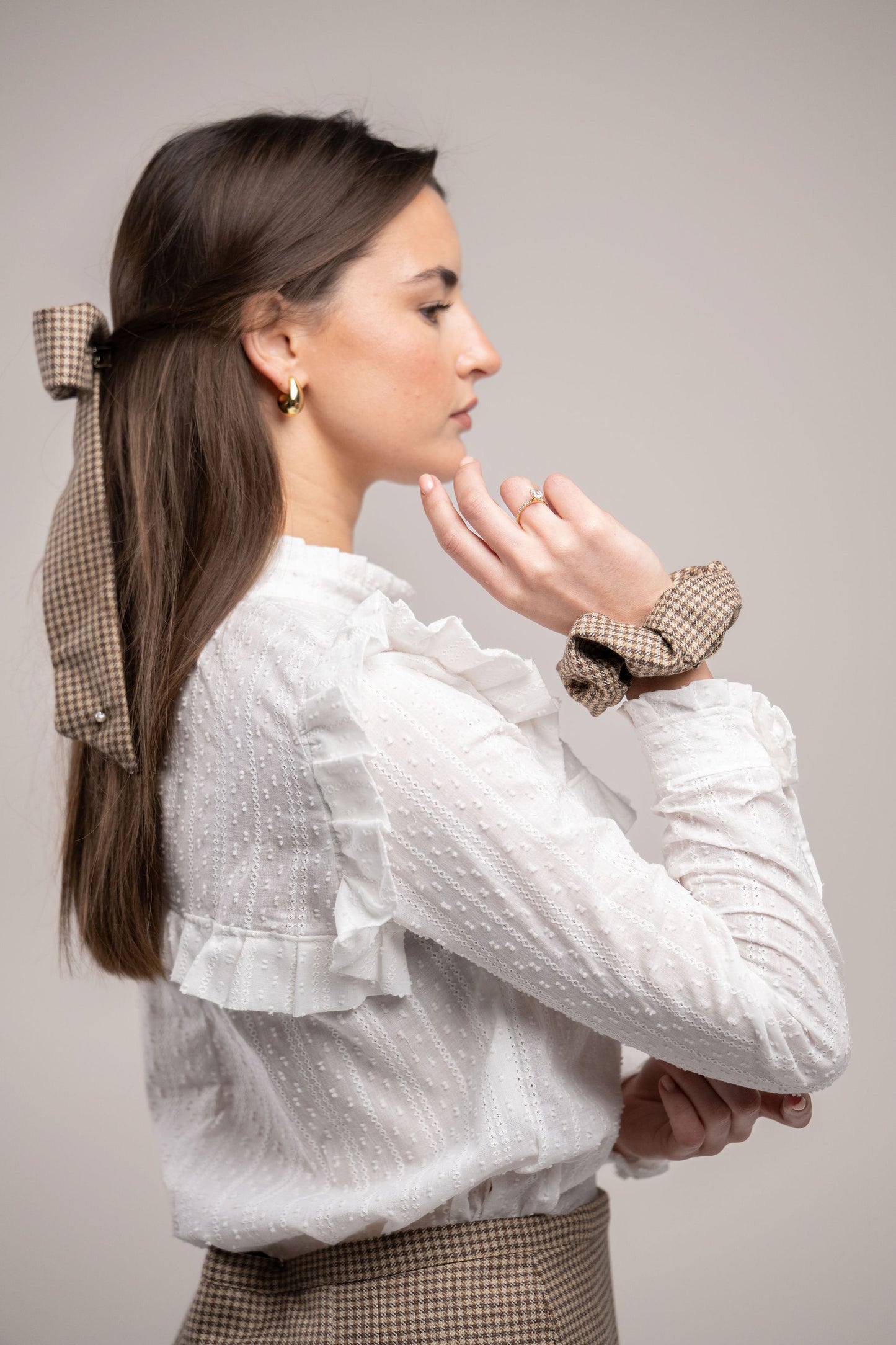 Houndstooth Tweed Eldon Hair Bow