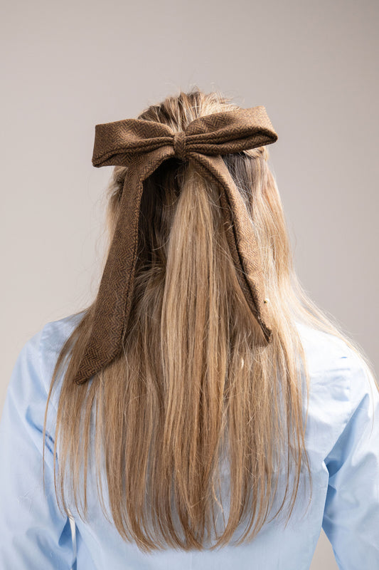 Herringbone Tweed Eldon Hair Bow