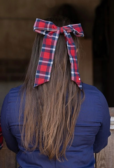 Red Tartan Eldon Hair Bow